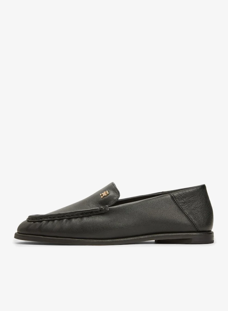 TOMMY HILFIGER Leather Ruched Toe Loafers